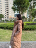 波司登（BOSIDENG）【反季】羽絨服鵝絨女長款連帽新國標(biāo)90絨商場同款寬松休閑外套 燕麥摩卡7343 S 160/84A 體重約100-110斤 曬單實拍圖