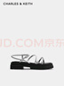 CHARLES&KEITH交叉細帶厚底羅馬涼鞋女生日禮物CK1-70381048 Silver銀色 37 曬單實(shí)拍圖