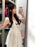 木清清法式名媛風(fēng)方領(lǐng)短袖連衣裙女夏季2025收腰顯瘦小個子設(shè)計感公主裙 【甜美公主風(fēng)】杏色連衣裙 L 曬單實拍圖