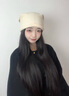CACUSS帽子女秋冬保暖毛線帽女士針織帽戶外防寒套頭帽護耳堆堆帽米杏色 曬單實拍圖