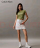 Calvin KleinJeans春夏女士簡約字母時尚ck辣妹重磅微彈正肩短袖T恤J221171 YAF-月光白 M 曬單實拍圖