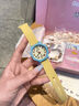 歌莉侑（GCCLIYO）手表女學(xué)生初中高中女生專(zhuān)用高顏值卡通可愛(ài)女孩石英腕表生日禮物 黃帶藍框【送禮盒】 曬單實(shí)拍圖
