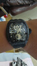 布加迪（BONEST GATTI）手表陀飛輪全自動(dòng)機械德國鏤空夜光男士腕表生日情人節禮物送男友 BG9006-R3黑殼黑面黑膠帶 曬單實(shí)拍圖