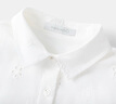 英氏（YEEHOO）女童裙子兒童衣服夏季時尚甜美休閑風(fēng)連衣裙夏裝新款透氣中大童裝 淡雅白茶白色 140 曬單實拍圖