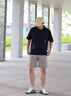 LAZY DAY TREND戶外山系防曬涼感速干半拉鏈POLO衫男夏季寬松工裝短袖T 啞光黑 L 曬單實拍圖