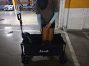 JEEP 戶外露營折疊車野餐車營地車露營裝備購物推車便捷拖車 旅游買菜 聚攏款坦克輪黑色+碳鋼桌板 曬單實拍圖