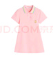 Classic Teddy精典泰迪童裝女童短袖連衣裙兒童polo裙寶寶時尚公主裙 粉色  130 曬單實拍圖