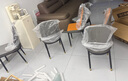 臥家 巖板餐桌椅組合現(xiàn)代簡約輕奢伸縮折疊家用小戶型實木餐桌吃飯桌 12mm巖板-意大利灰-亮光灰 1.35m 直徑桌+六椅【菠蘿椅】 曬單實拍圖