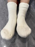 佰姿緣睡覺(jué)穿的襪子女冬季羊毛加絨加厚保暖中筒襪秋冬月子襪居家睡眠襪 【4雙】2白色+2黑色 均碼 【加絨加厚保暖不臃腫】 曬單實(shí)拍圖