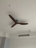 皇將新款無燈吊扇大風力商用工業餐廳飯館復古家用風扇創意吸頂電風扇 3葉-灰色+胡桃木紋45寸-變頻遙控 曬單實拍圖