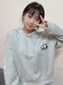 班尼路衛衣女裝連帽重磅長(cháng)袖潮流短款上衣服小個(gè)子女生顯瘦時(shí)尚秋冬新款 灰綠#竹葉熊貓K 【綿柔親膚】 M 曬單實(shí)拍圖