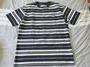 李寧運動(dòng)T恤男子夏季條紋拼色時(shí)尚百搭圓領(lǐng)短袖上衣ATSV515 黑色/月表灰-3 M 曬單實(shí)拍圖