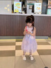歐姆熊女童連衣裙夏季2025新款洋氣夏日小女孩寶寶無袖兒童夏裝公主裙子 綠色 120 CM 曬單實拍圖