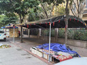 戶外遮陽棚停車棚雨棚酒席帳篷擺攤防曬防雨養(yǎng)殖大棚大排檔門面 墨綠色 5.8米寬X6米長（4加厚腳） 曬單實拍圖