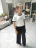 G.DUCKKIDS小黃鴨女童套裝夏季新款兒童套裝中大童夏裝女孩短袖背帶褲兩件套 短袖上衣+背帶褲 150 尺碼11~12歲【140-150cm】 曬單實(shí)拍圖