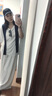 緋垚V領(lǐng)短袖t恤女寬松慵懶風(fēng)韓系白色不規(guī)則半袖中長款遮肉休閑上衣 XL 曬單實拍圖