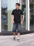 361°polo衫男t恤男短袖衣服運動服飾夏季冰絲速干足球跑步男士健身裝 超級黑【速干】 XL 曬單實拍圖