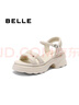 百麗（Belle）厚底增高涼鞋女2025夏季新款商場同款真皮質(zhì)感涼鞋D7Z2DBL5 米白 36 (230mm) 曬單實(shí)拍圖