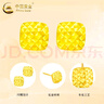中國(guó)黃金（CHINA GOLD）足金小方糖耳釘女款幾何爆閃黃金車花方形耳飾情人節(jié)禮物送女友 方糖幾何耳釘 約1.2g 曬單實(shí)拍圖