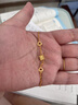 六桂福珠寶 LIU GUI FU JEWELRY黃金手鏈女足金999純金素金小蠻腰手串首飾生日禮物送女友送老婆 金重約3g 曬單實拍圖