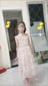 G.DUCKKIDS童裝女童連衣裙2023夏季新款兒童洋氣碎花吊帶裙女孩夏天雪紡裙 白色碎花吊帶 140 (建議身高130cm 10-11歲)cm 曬單實(shí)拍圖