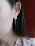 伊燦山茶花流蘇耳線(xiàn)長(cháng)款顯瘦耳環(huán)女無(wú)耳洞耳夾小眾設計感高級純銀耳飾 一款兩戴山茶花耳線(xiàn)耳釘 曬單實(shí)拍圖