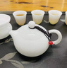 冰種玉瓷茶具和田玉羊脂玉瓷白瓷蓋碗套裝茶壺茶杯茶洗禮盒裝送禮 和田玉瓷12入西施壺（禮盒裝） 曬單實拍圖