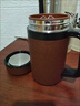 滿弓紫砂保溫杯紫砂茶杯紫砂內(nèi)膽茶水分離泡茶便攜旅行車載茶具禮品水 磨砂紅-辦公杯-紅色禮盒裝 曬單實(shí)拍圖