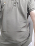 暇步士男士純棉短袖t恤中青年純色翻領(lǐng)夏季男裝 軍綠色 XL 175 曬單實拍圖