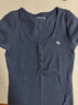ABERCROMBIE & FITCH【多色亨利領(lǐng)】女裝25夏新款經(jīng)典小麋鹿修身短袖T恤KI139-5271 海軍藍(lán)(綠色小麋鹿) XL (170/112A) 曬單實(shí)拍圖