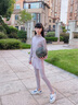 奇動(dòng)【輕氧衣】女童夏季高彈運動(dòng)訓練外套春秋套裝瑜伽服 淡紫色 150 曬單實(shí)拍圖