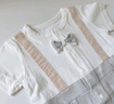 顆粒熊嬰兒衣服夏季薄款寶寶短袖純棉連體衣新生兒百天外出服 灰色 90 曬單實拍圖