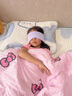 牧萌兒童眼罩護眼睡眠遮光男女童3d立體透氣可調節學(xué)生午睡眼罩 紫色 曬單實(shí)拍圖