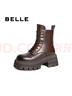 百麗（Belle）千層靴時(shí)尚復古馬丁靴女增高厚底短靴B2303DZ4預售 棕色 37 (235mm) 曬單實(shí)拍圖