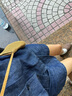 無印良品（MUJI）女式 漢麻混 牛仔裙褲褲子女款25年夏季短褲丹寧回潮女裝BE1XAA5S 藏青色 M (160/66A) 曬單實(shí)拍圖