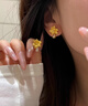 瑞諾黃金百合花耳釘女新款999足金小眾輕奢耳飾生日禮物送媽媽 勿拍/精美包裝定金 曬單實拍圖