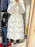 ONLY冬季90白鵝絨連帽毛領(lǐng)收腰長(cháng)款羽絨服女|124412011 S00 白色 S (160) 80A 曬單實(shí)拍圖
