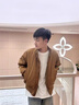 卡圖弛美式短款飛行夾克棉服男款秋冬季cleanfit外套潮流廓形立領棉衣服 棕色【夾棉加厚款】 XL 【建議120-140斤】 曬單實拍圖