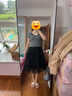UR2025秋季新款女裝拼接吊帶蕾絲短款修身短袖T恤UWG450183 花灰 M 曬單實(shí)拍圖