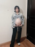 十月媽咪孕婦褲秋季新款外穿褲腰抽繩可調(diào)節(jié)孕婦直筒褲顯瘦闊腿褲黑色XL 曬單實(shí)拍圖