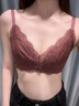 like uuAAT輕奢品牌女士內(nèi)衣女小胸聚攏收副乳調(diào)整型防下垂性感文胸套裝 暮云紅 70A 32 曬單實拍圖