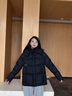 高梵黑金鵝絨服女王5.0四格短款2025新款女士連帽時尚休閑戶外羽絨服 黑色 S 曬單實拍圖