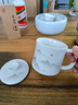 兮元記文創(chuàng)墨山羊脂玉瓷茶杯陶瓷辦公杯男女泡茶杯喝水杯帶蓋家用涼水杯 墨山紅日言宋水杯-370ml 曬單實拍圖