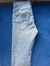 Lee25春夏新品723修身直筒小破洞設(shè)計復(fù)古淺藍(lán)男涼感牛仔褲涼涼褲 曬單實拍圖