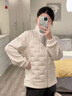 雪中飛女士輕薄羽絨服秋冬設計感拼接外套無(wú)縫壓膠情侶款百搭立領(lǐng)羽絨衣 曬單實(shí)拍圖