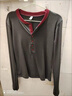 羅蒙圓領(lǐng)撞色排扣顯瘦長(cháng)袖打底衫早秋季洋氣新款上衣修身氣質(zhì)百搭T恤 灰 XL 【建議 115-125斤】 曬單實(shí)拍圖