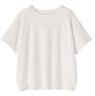 無印良品（MUJI）女式?jīng)龈蟹雷贤饩€蝙蝠袖T恤 短袖上衣打底衫女款涼感物語硬核防曬 白色 M (160/84A) 曬單實拍圖