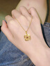 中國(guó)黃金（CHINA GOLD）碎碎冰小方糖黃金項(xiàng)鏈女足金吊墜套鏈七夕情人節(jié)禮物送女友紀(jì)念品 【小方糖】足金吊墜贈(zèng)銀鏈-京速達(dá) 曬單實(shí)拍圖