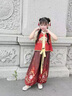 喵喵家六一兒童節(jié)哪吒服套裝舞蹈演出服男童女孩表演服裝哪吒cosplay服 新款哪吒【短袖】三件套【上衣+褲子+馬甲】 110 cm 曬單實拍圖