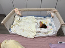 ANGI BABY新生兒嬰兒床帶尿布臺(tái)可拼接大床寶寶搖搖床可移動(dòng)多功能哄睡神器 云霧米 尿布臺(tái)+椰棕棕墊+禮包 曬單實(shí)拍圖